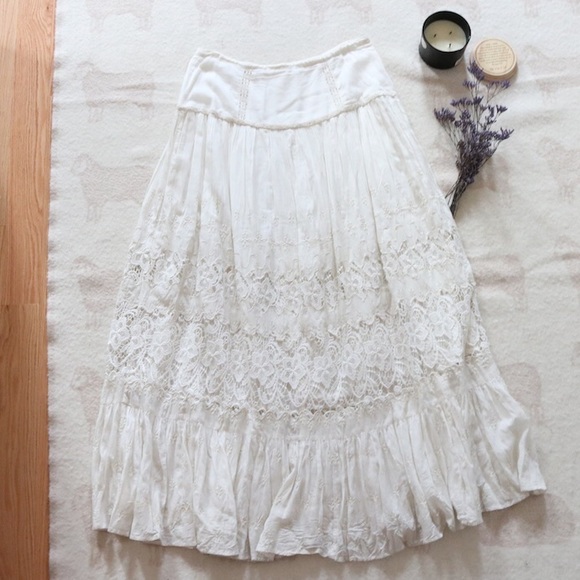 Vintage Free People | Lace Maxi Skirt - Picture 6 of 7